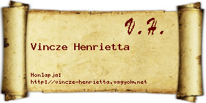 Vincze Henrietta névjegykártya